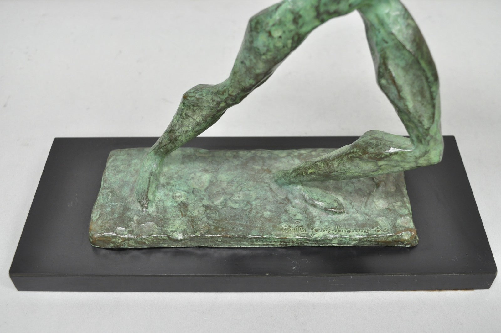 Estelle Goodman Brutalist Mid Century Modern Bronze Dancing Man Sculpture