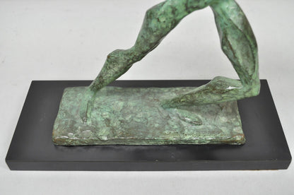 Estelle Goodman Brutalist Mid Century Modern Bronze Dancing Man Sculpture