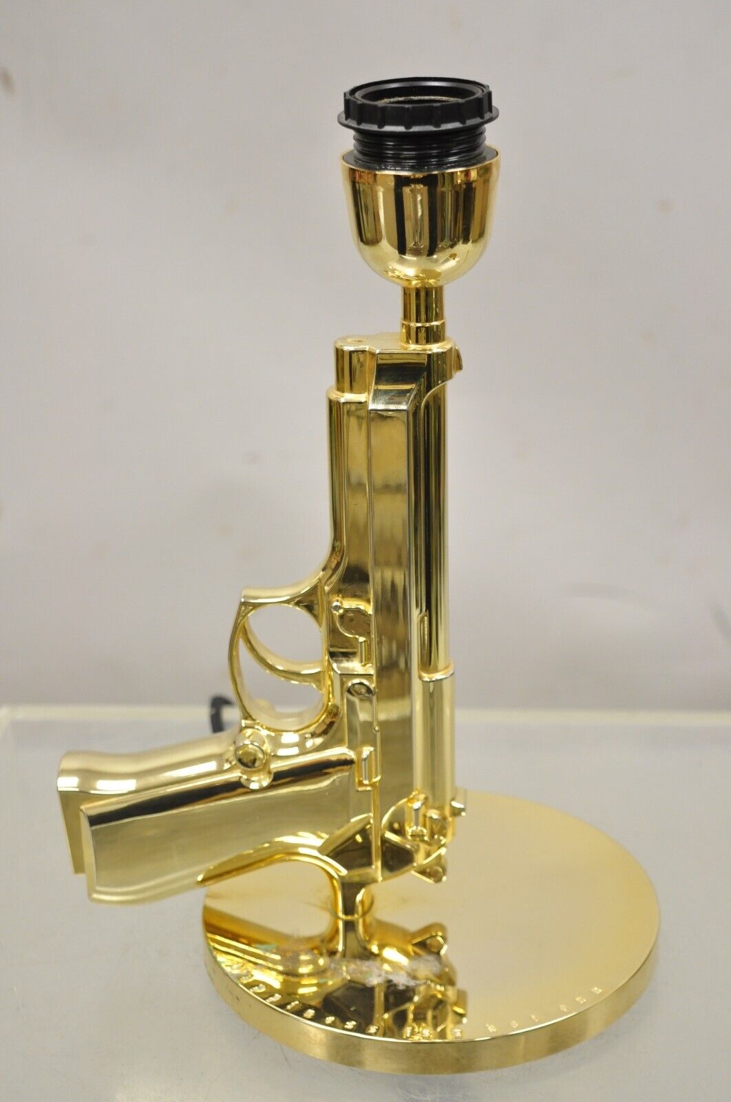 Flos with Starck Phillpe Starck Gold Bedside Gun Table Lamp with Shade