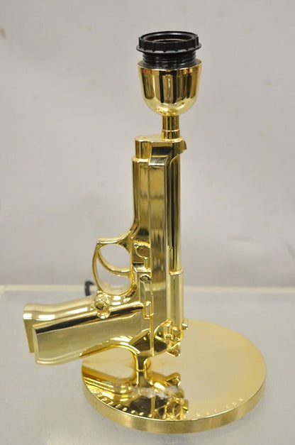 Flos with Starck Phillpe Starck Gold Bedside Gun Table Lamp with Shade