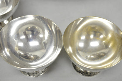 Vintage Victorian Silver Plated Footed Twin Handle Punch Bowl Set w/ 12 Cups