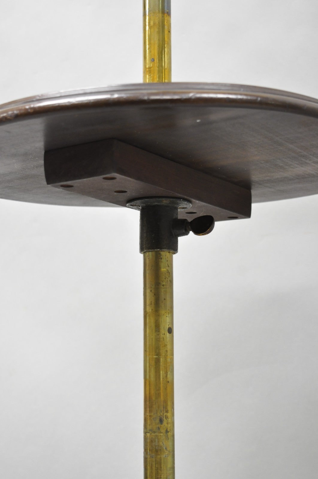 Antique English Victorian Cast Iron Paw Foot Walnut & Brass Lectern Table w Lamp