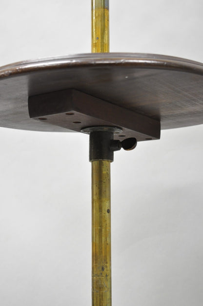 Antique English Victorian Cast Iron Paw Foot Walnut & Brass Lectern Table w Lamp