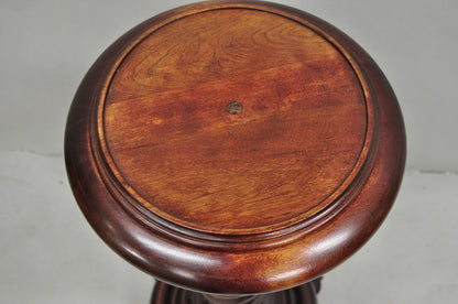 Antique Victorian Carved Mahogany Barley Twist Paw Foot Pedestal Plant Stand