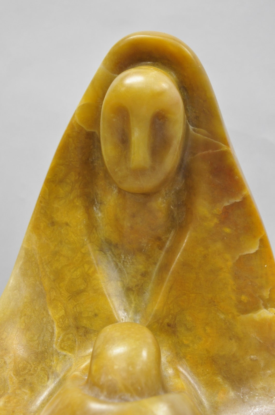 Vintage Seymour Shuren Modern Carved Alabaster Mother & Child Figure Sculpture
