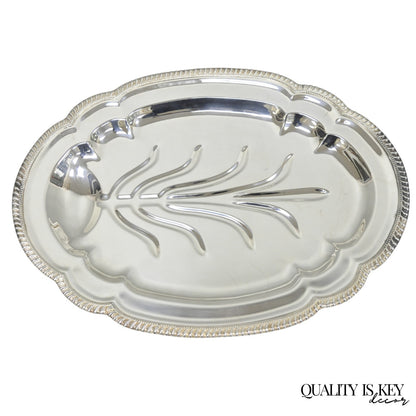 Vintage English Regency Silver Plated Meat Cutlery Serving Platter Tray by LB