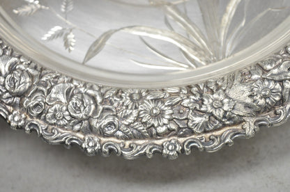 Meriden Art Nouveau Silver Plated Floral Repousse Bread Pastry Brides Basket