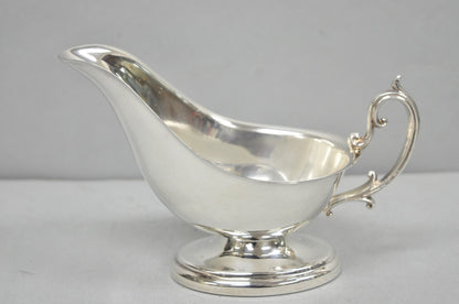 Vintage English Regency Style Silver Plated Gravy Sauce Boat with Handle