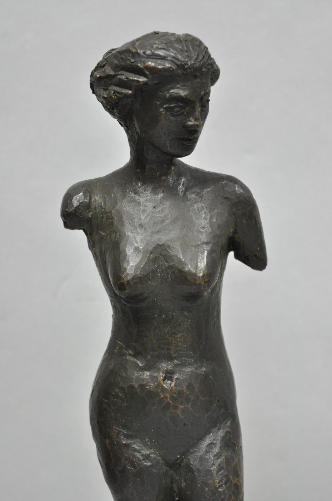 Vintage Mid Century Modern Bronze Nude Woman Sculpture Figure Signed "A RISI"