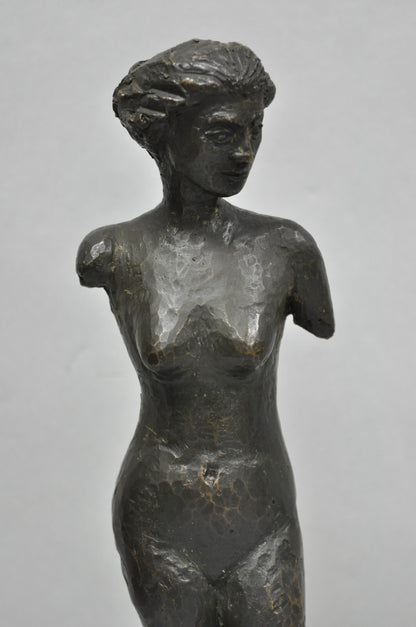 Vintage Mid Century Modern Bronze Nude Woman Sculpture Figure Signed "A RISI"