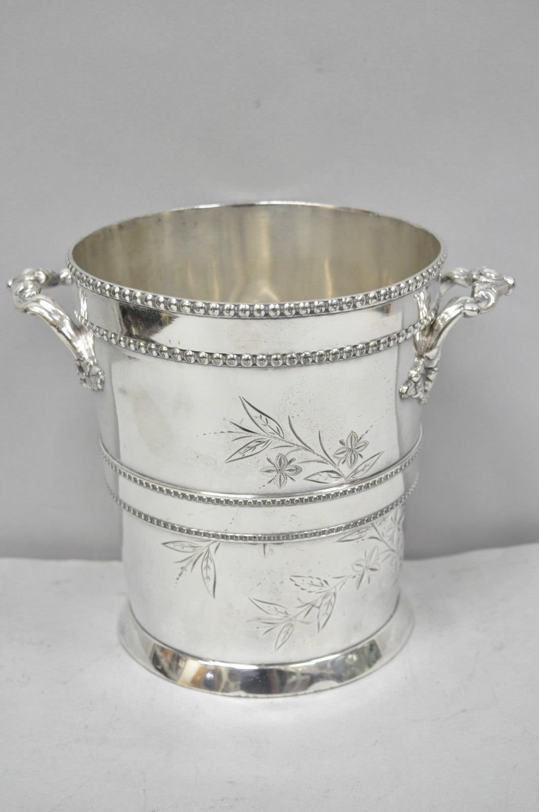 Victorian Henry Hicks Silver Plated S Monogram Champagne Chiller Wine Ice Bucket
