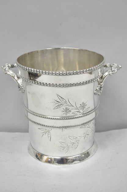 Victorian Henry Hicks Silver Plated S Monogram Champagne Chiller Wine Ice Bucket