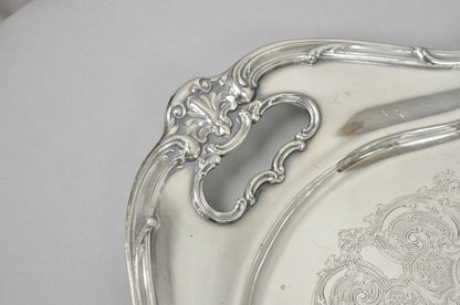 Antique Gorham Silver Plated Victorian Oval Butlers Serving Platter Bar Tray