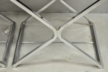 Vintage Daystrom Mid Century Modern Chrome & Naugahyde Directors Chairs - Pair
