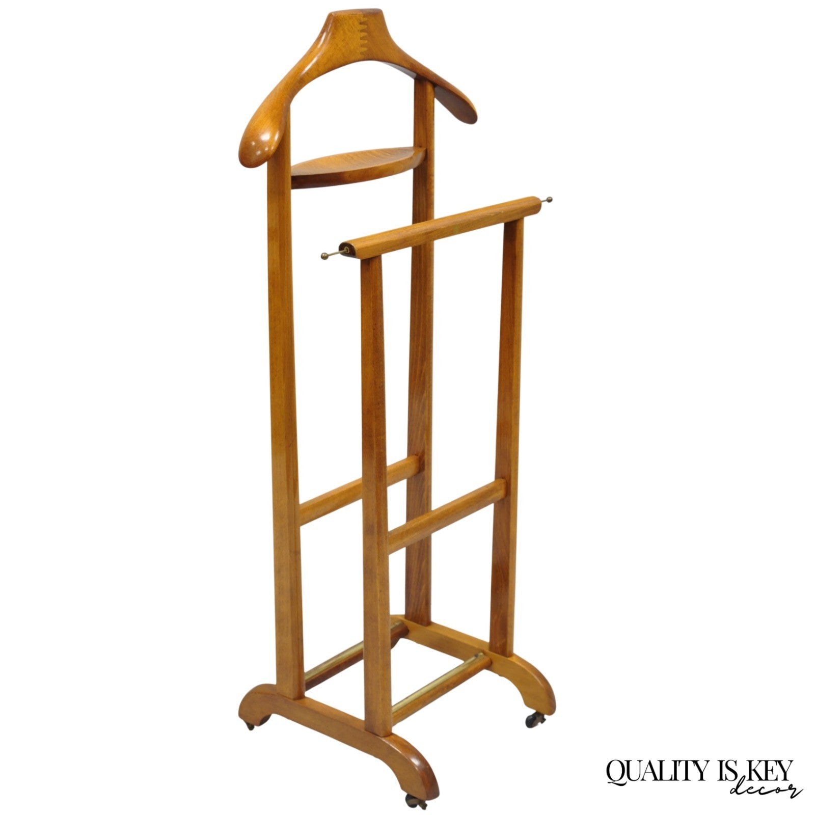 Vintage Fratelli Reguitti Italian Beech Wood 2 Tier Gentleman's Clothing Valet
