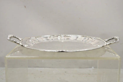 Vintage Federal Silver Co Silver Plated Round Twin Handle Bar Platter Tray