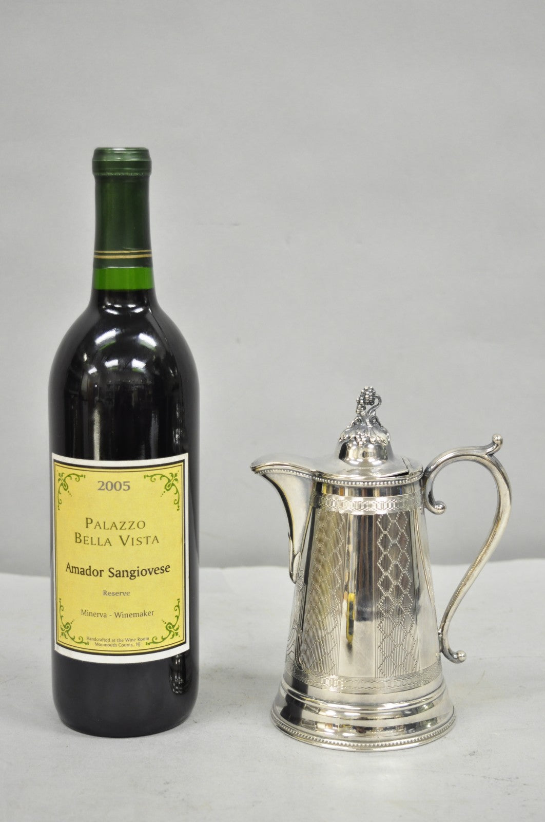 Antique English Victorian Silver Plated Small Coffee Pot Teapot Creamer Monogram