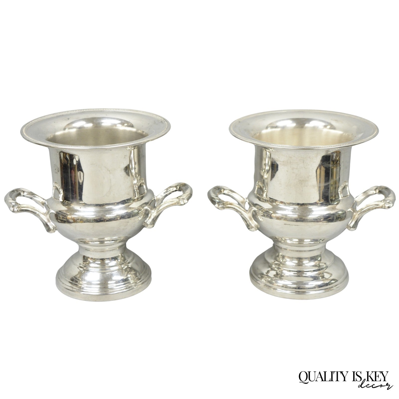 Vintage Oneida Regency Silver Plated Champagne Chiller Ice Bucket - a Pair