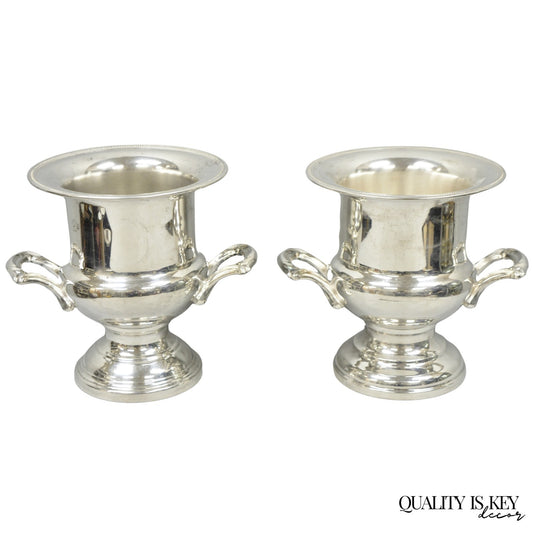 Vintage Oneida Regency Silver Plated Champagne Chiller Ice Bucket - a Pair