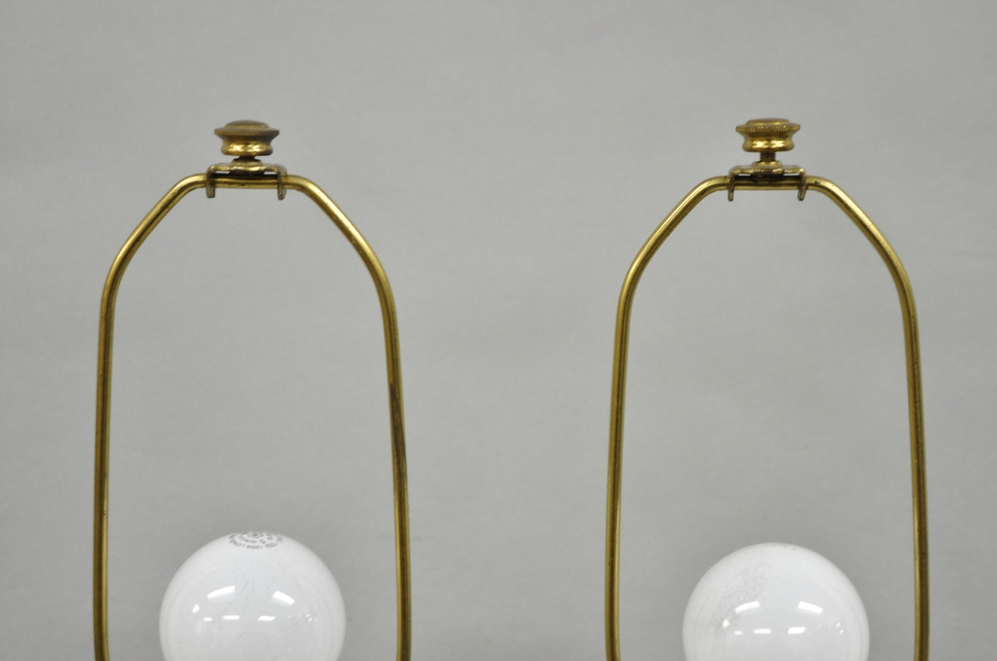 Vintage Stiffel Empire Style Burnished Brass & Porcelain Table Lamps (C) - Pair