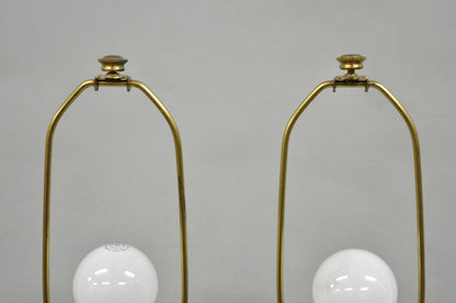 Vintage Stiffel Empire Style Burnished Brass & Porcelain Table Lamps (C) - Pair