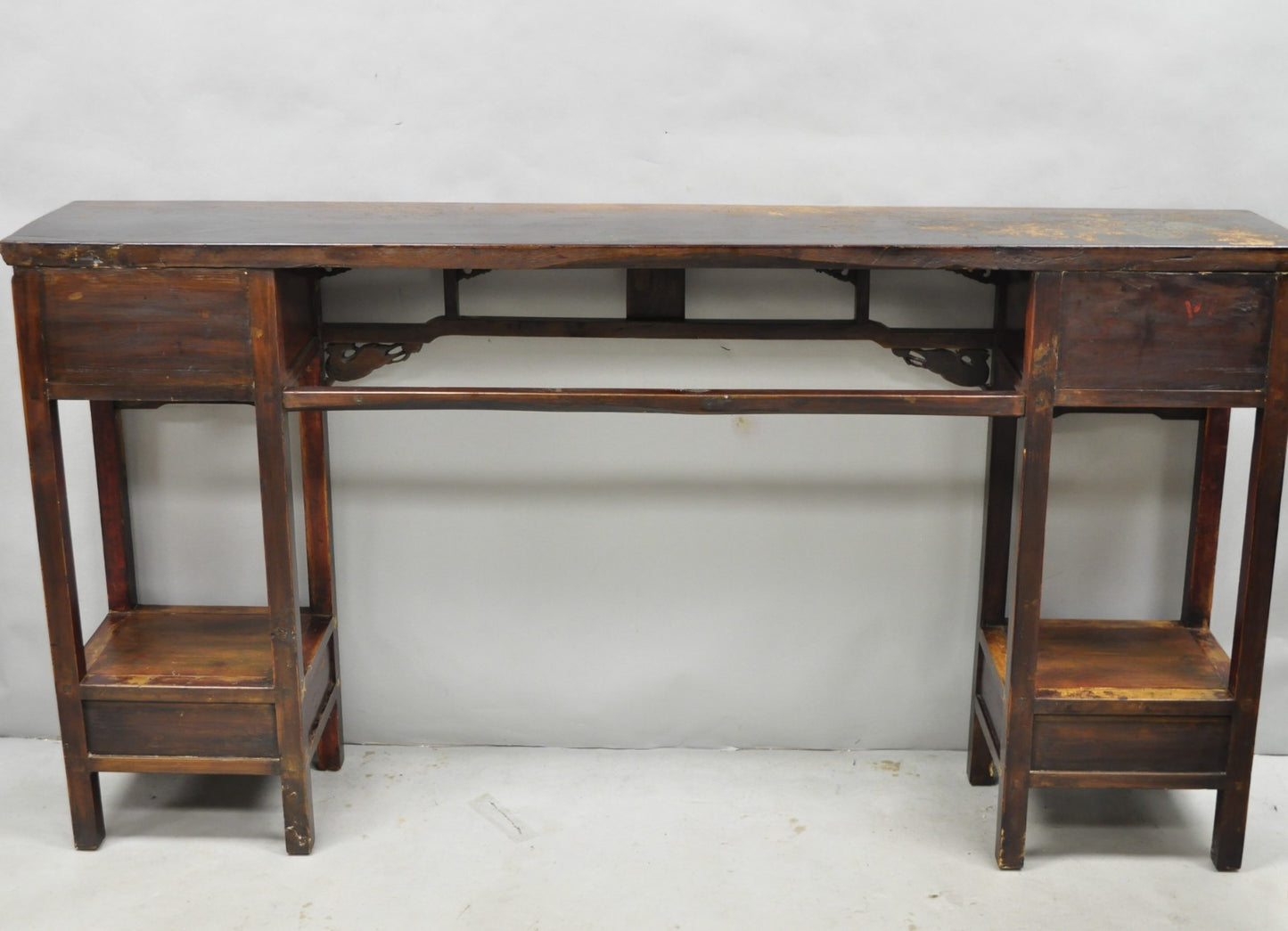 Antique Chinese Carved Hardwood Altar Console Table Sideboard Buffet w/ Drawers
