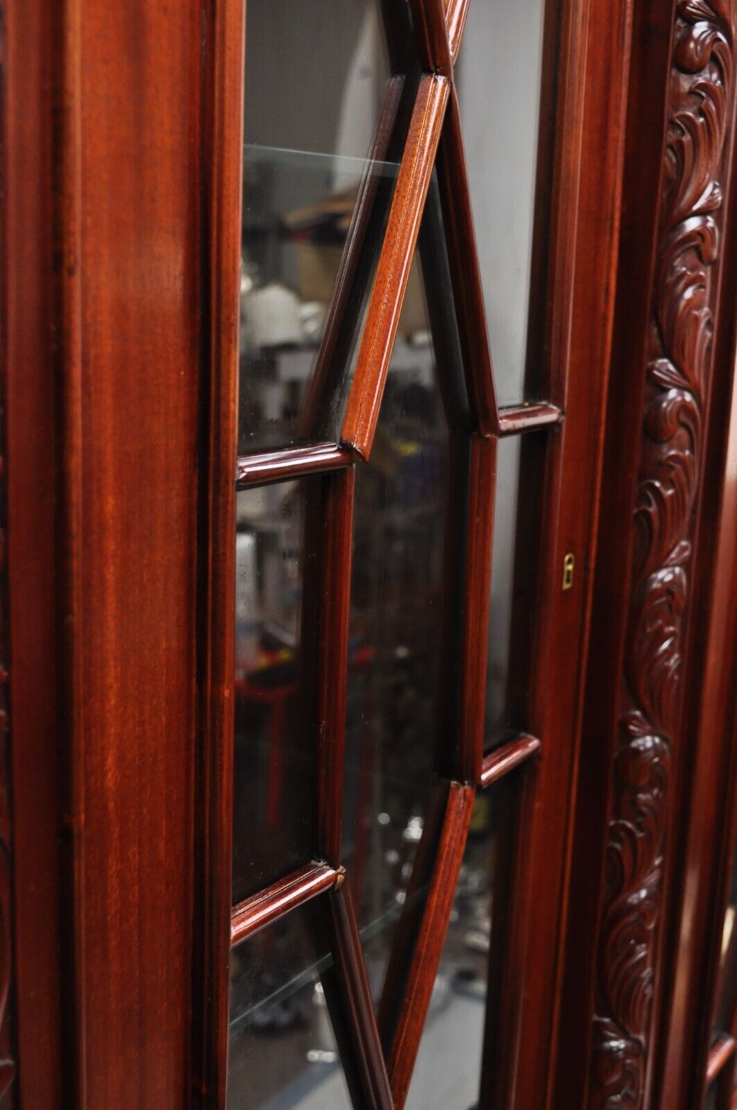 Chippendale Mahogany Ball & Claw Breakfront China Cabinet by Baker of London
