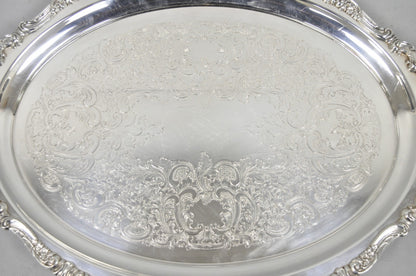 Vintage Baroque by Wallace 293F Victorian Silver Plated Oval Bar Serving Tray
