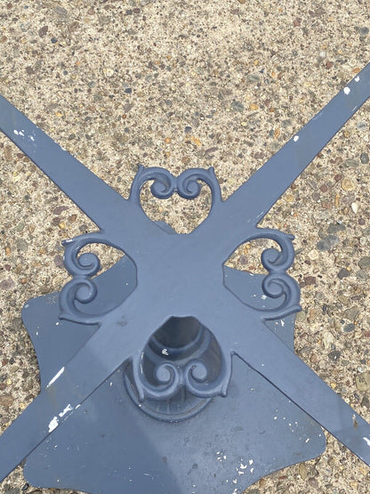 Vintage Cast Aluminum Hollywood Regency Dining Center Table Pedestal Base