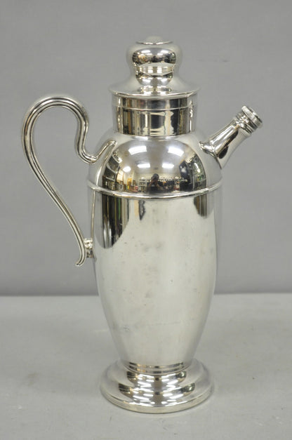 Vintage Art Deco English Silver Mg Silver Plated Martini Cocktail Shaker Pitcher