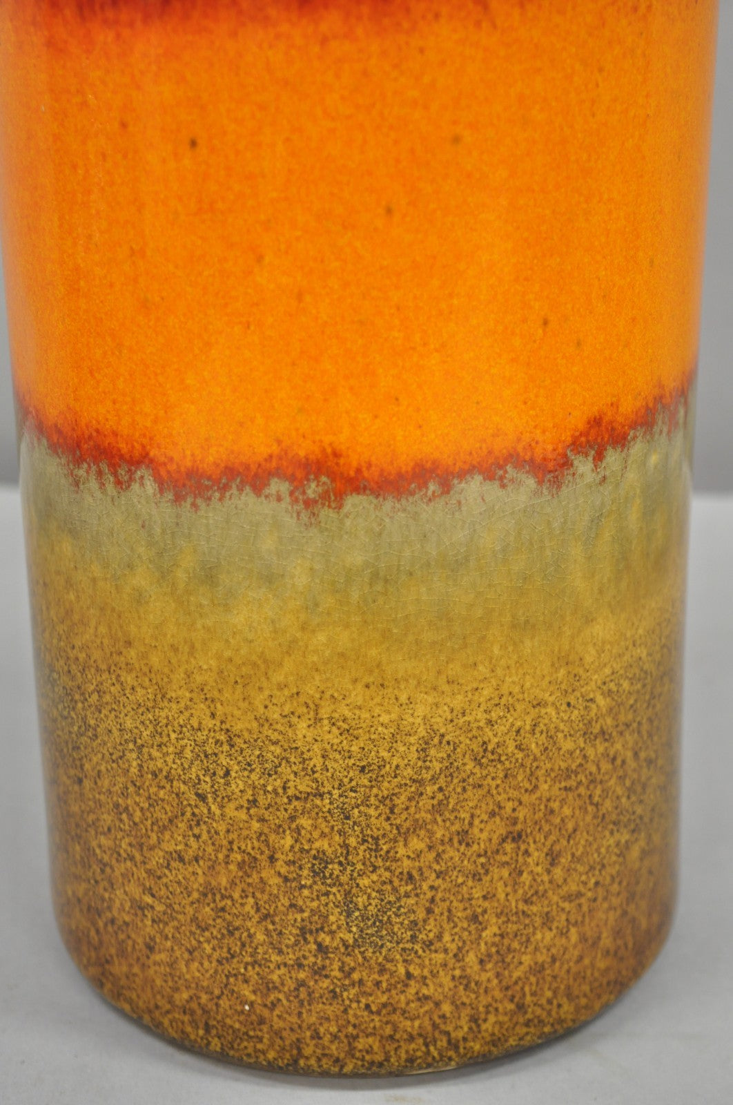 Vintage Scheurich Keramik Orange Mid Century Modern 17" Tall Vase W. Germany