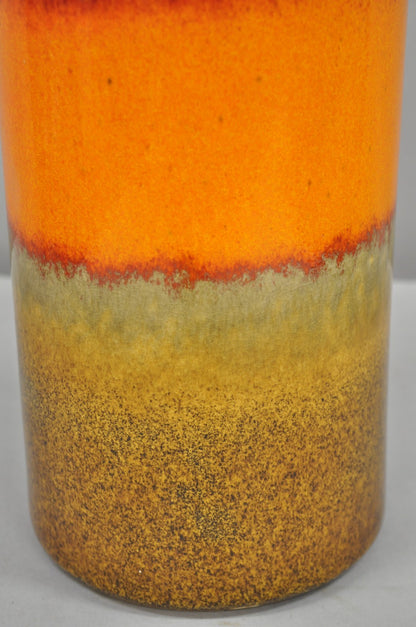 Vintage Scheurich Keramik Orange Mid Century Modern 17" Tall Vase W. Germany