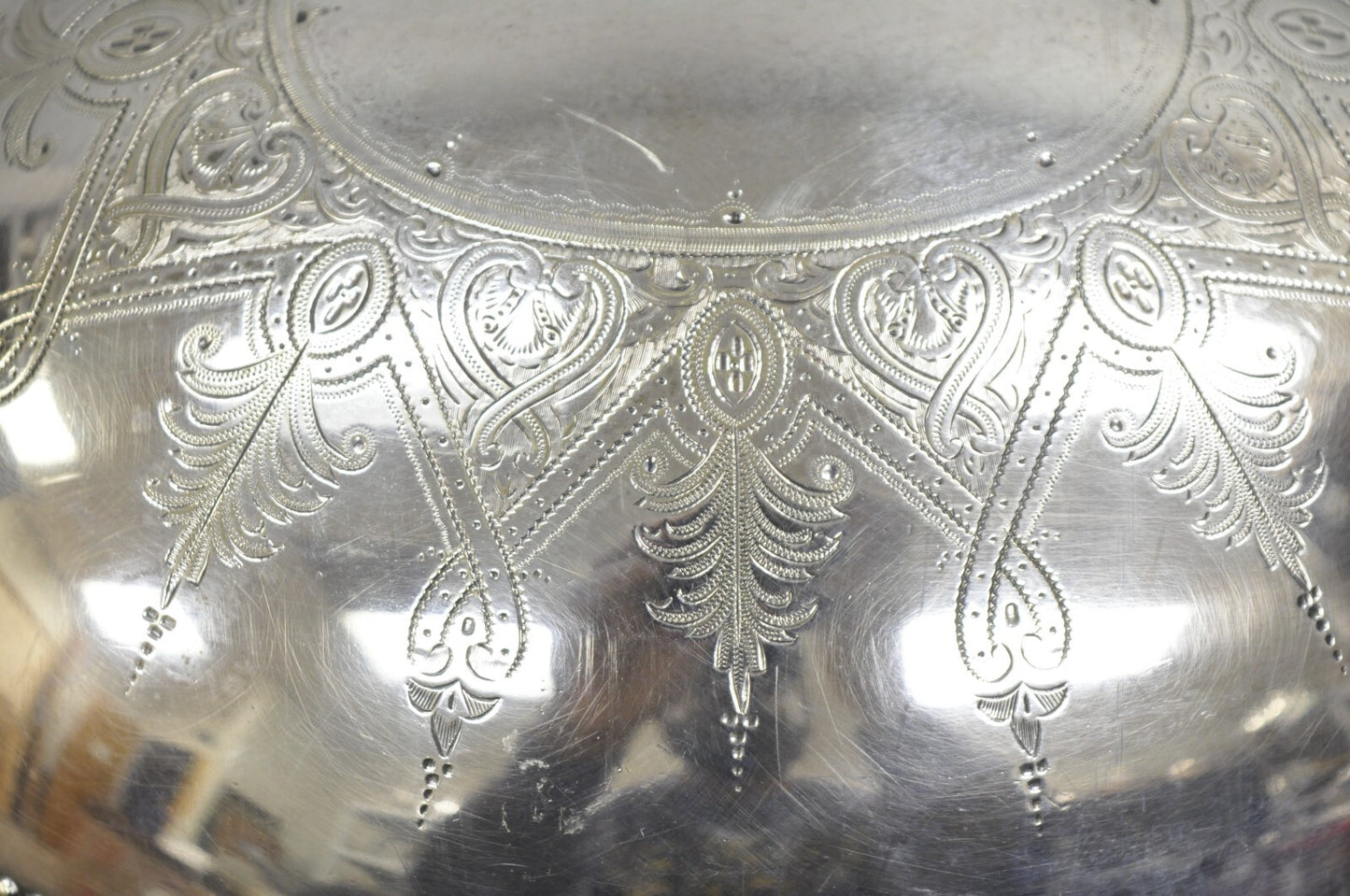 Antique English Edwardian Large Silver Plated Roll Top Warmer Chafing Dish