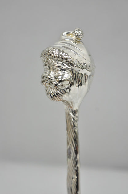 Vintage 9" Santa Claus Christmas Silver Plated Candle Snuffer by Head