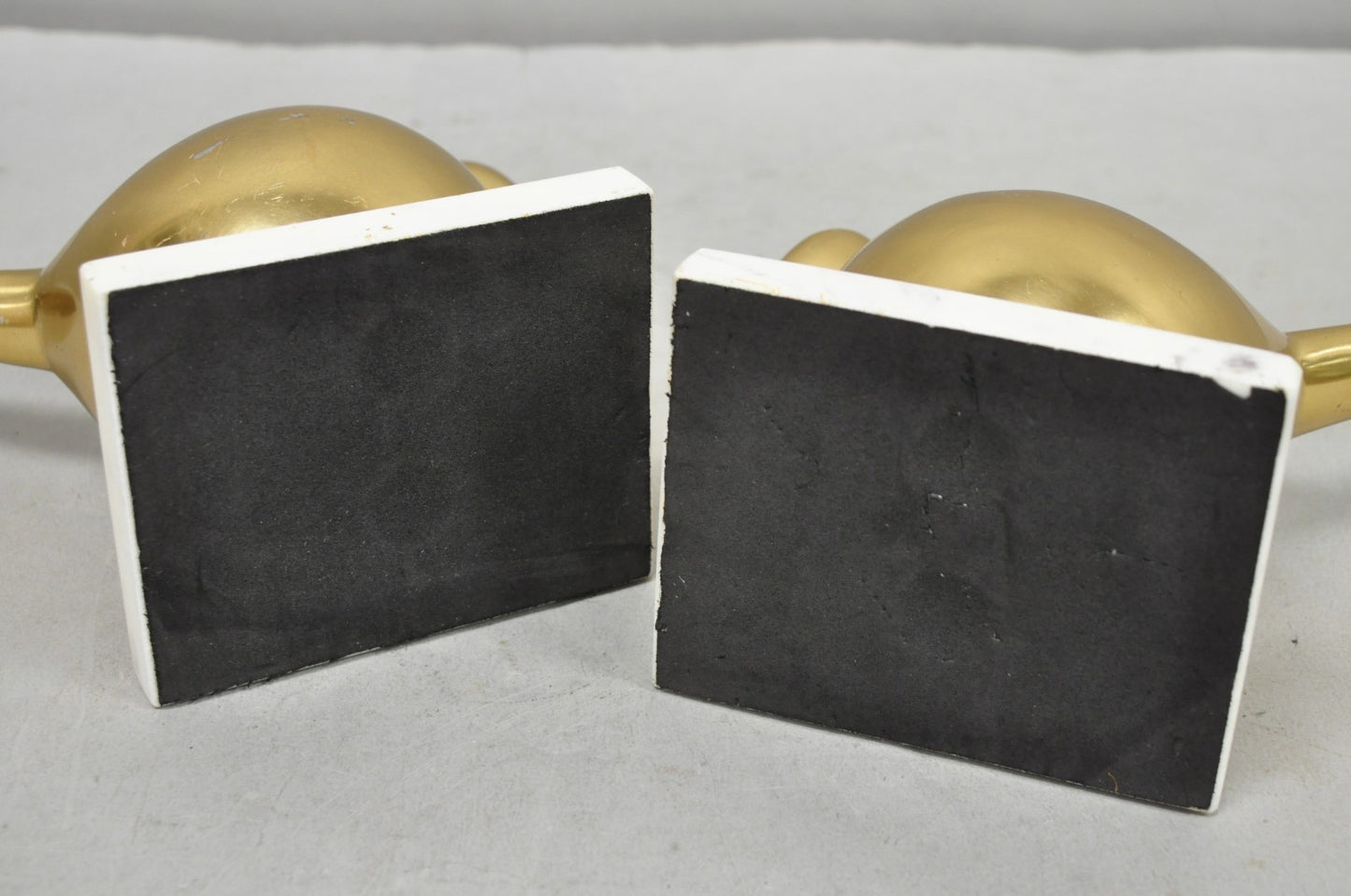 Modern Gold Marble Pheasant Quail Bird Dove Brass Modernist Sculpture - a Pair