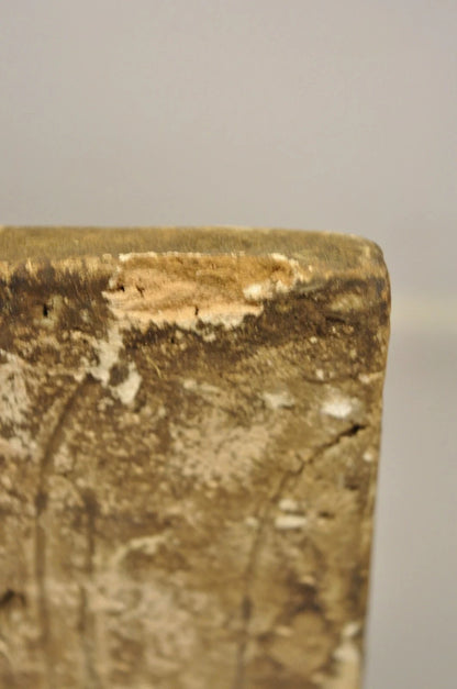 Antique Persian Iznik Qajar Style Ceramic Pottery Tile Brown Phoenix Bird C4