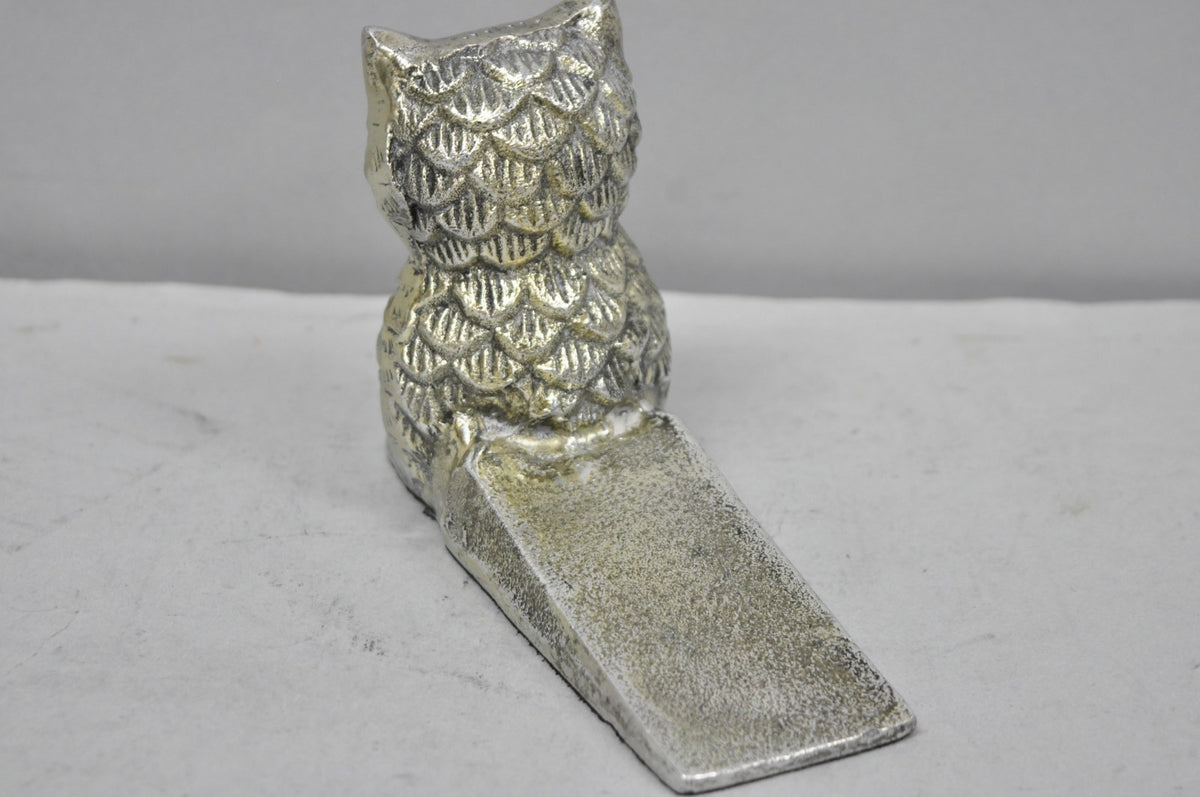 Contemporary Mid Century Modern Style Small Figural Owl Form Doorstop Wedge