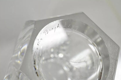 Vintage Kosta Boda Elis Bergh Etched Rampant Lion Crystal Glass 7.5" Vase a Pair