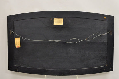 Vintage Rway Mid Century Modern Minimalist Glass Rectangular Bowed Wall Mirror