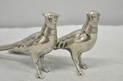 Vintage Pheasant Bird Silver Plated Figurine Salt & Pepper Shakers - a Pair