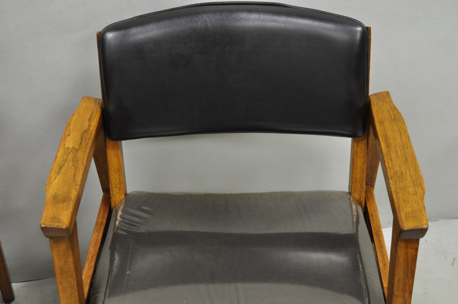 Vintage Boling Chair Co Mid Century Modern Walnut Lounge Arm Chairs (B) - Pair