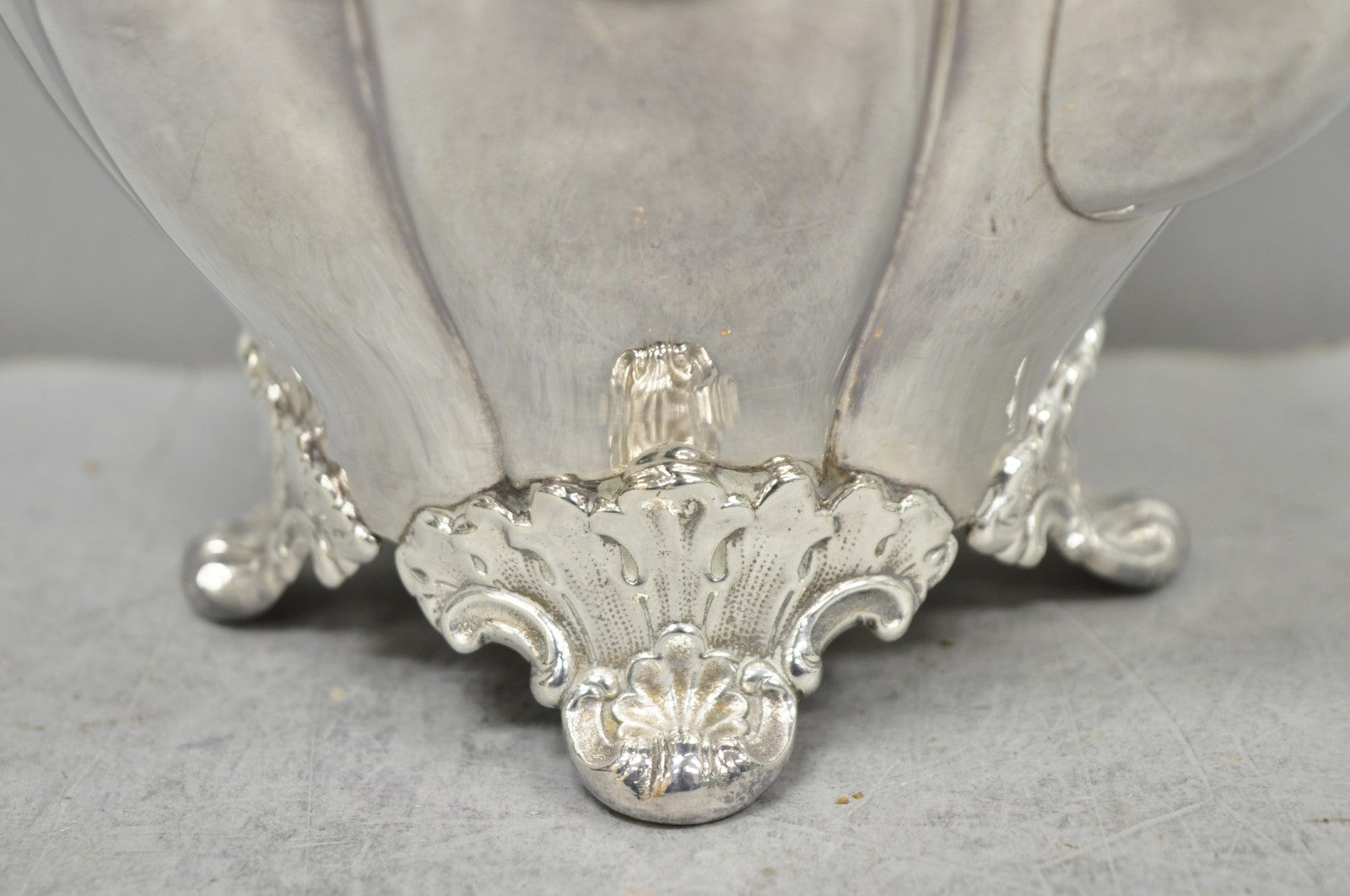 Vintage Victorian Silver Plated Bulbous Footed Tea Pot Tea Kettle