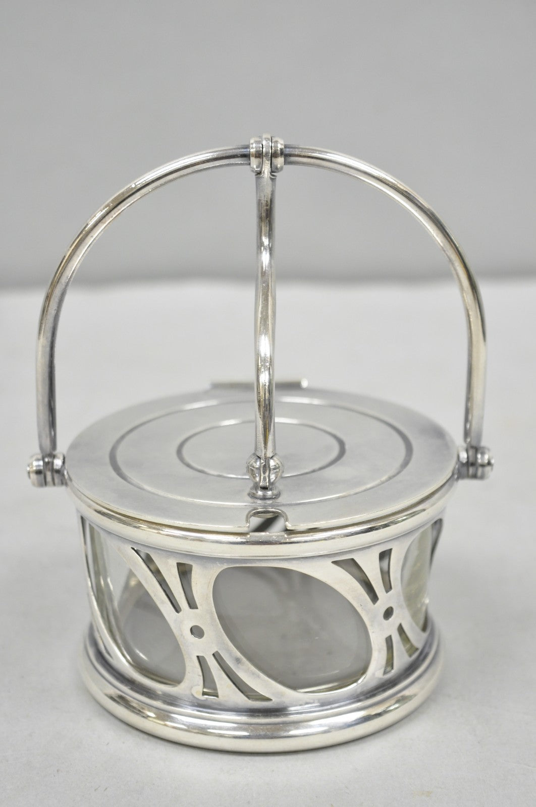 Broggi Classica Collection Silver Plated Hinged Grated Cheese Glass Sugar Bowl