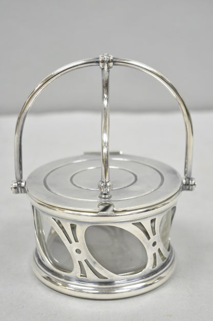 Broggi Classica Collection Silver Plated Hinged Grated Cheese Glass Sugar Bowl
