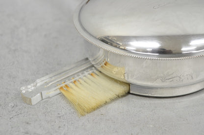Vintage Sheffield Co Silver Plated Hinged Lid "Horse" Silent Butler w/ Broom