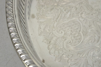 Vintage Eales Silver Plated Small Raised Gallery Oval Trinket Dish Bar Tray