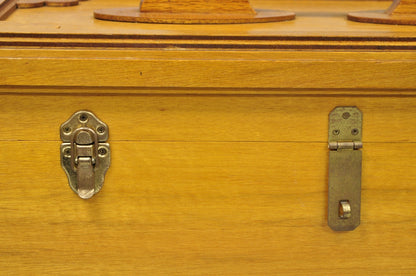 Vintage Arts & Crafts Custom Handmade Large Wooden Tool Chest Tool Box