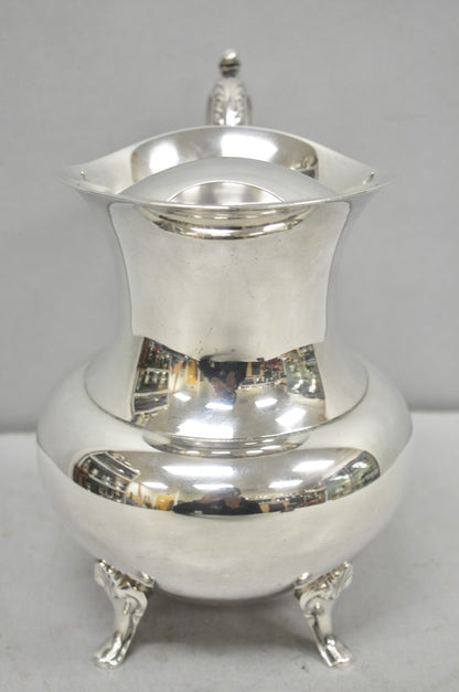 Vintage Oneida Victorian Silver Plated Ice Lip Footed Lemonade Water Pitcher
