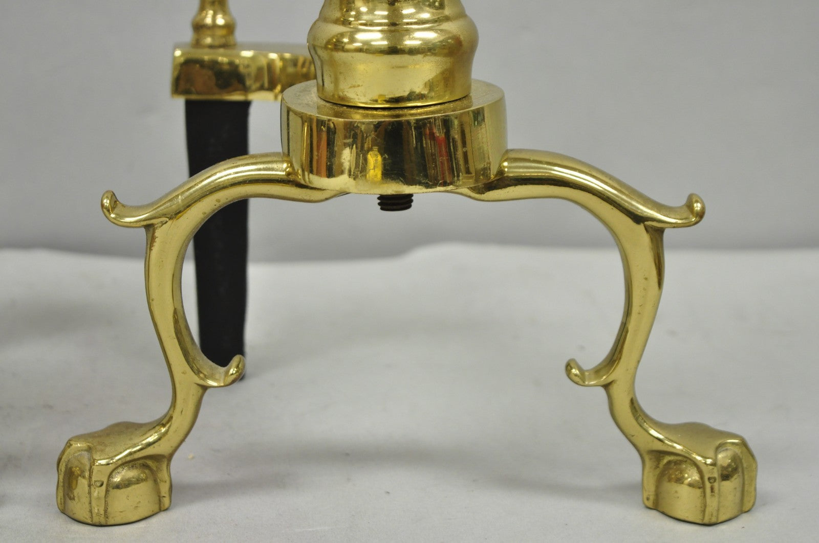 The Harvin Co Vintage Brass Federal Style Branch Foot Fireplace Andirons - Pair