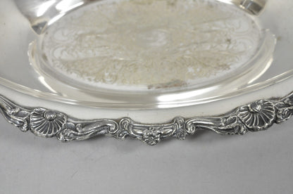 Vintage Victorian Style Silver Plated Oval 13.5" Trinket Serving Dish (D)